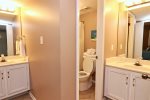 Guest bathroom with 2 vanities